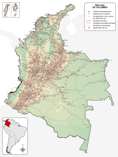 Mapa de Colombia (red vial).svg